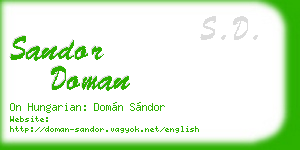 sandor doman business card