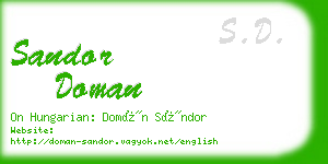 sandor doman business card